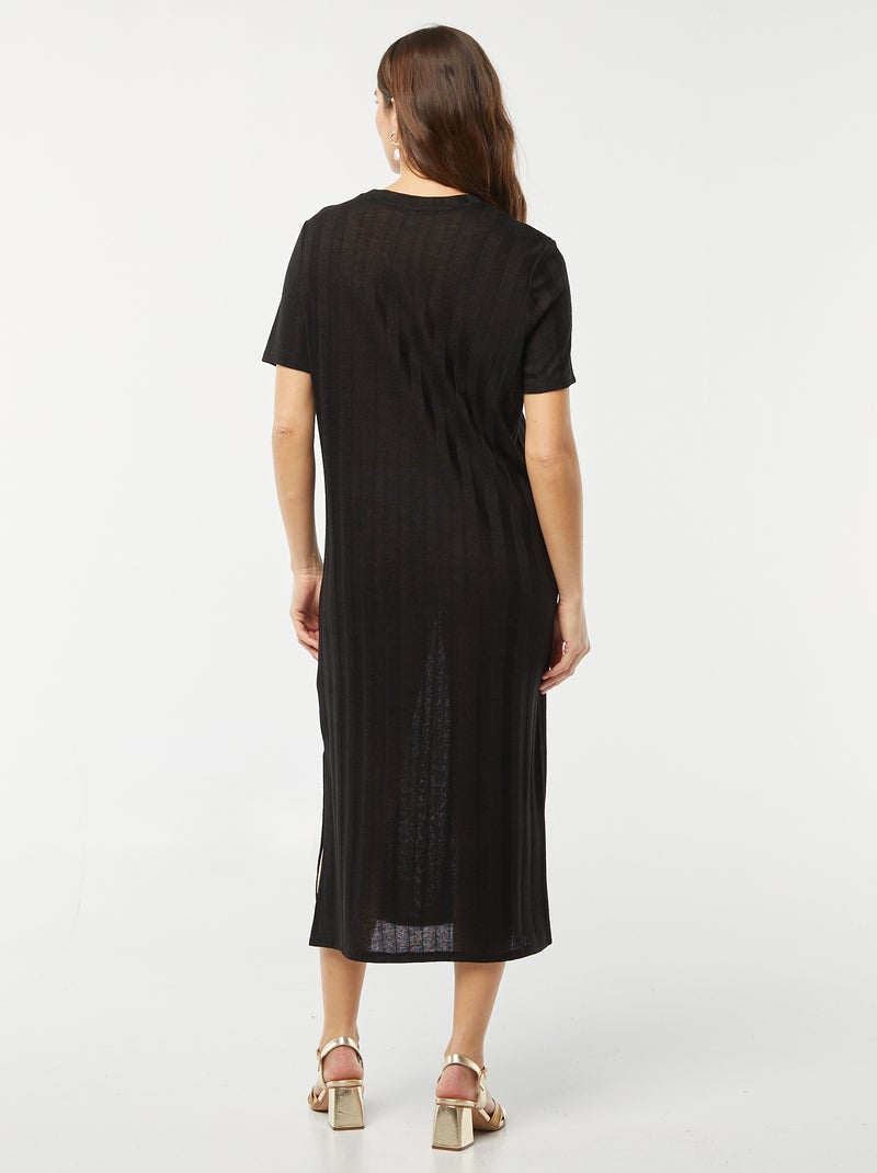 Robe en maille fine noir - Kiabi