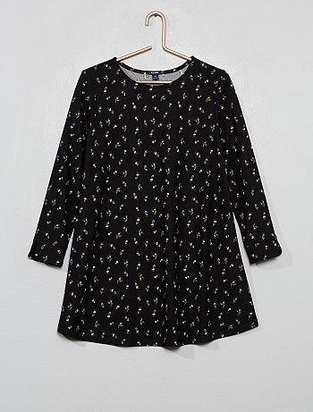 Robe en maille fluide stretch imprimée 'fleurs'
