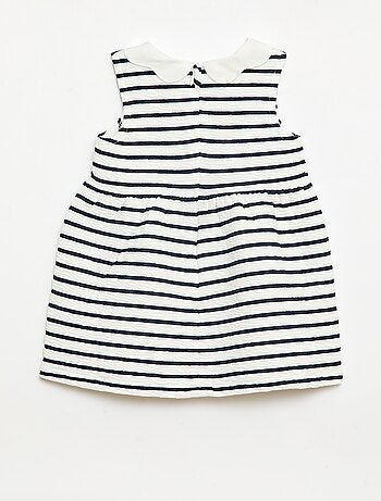 Robe en maille froissée avec col en popeline