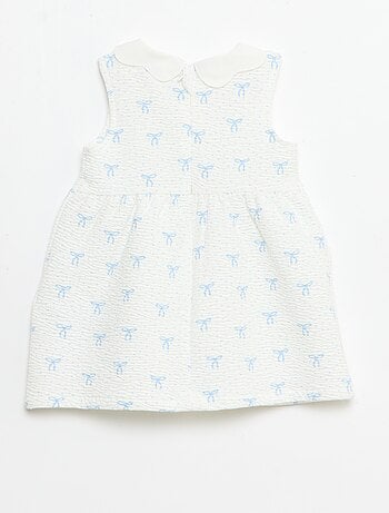 Robe en maille froissée avec col en popeline