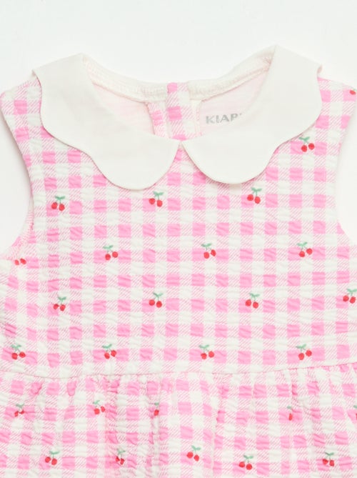 Robe en maille froissée avec col en popeline - Kiabi