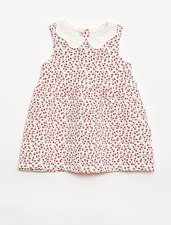 Robe en maille froissée avec col en popeline