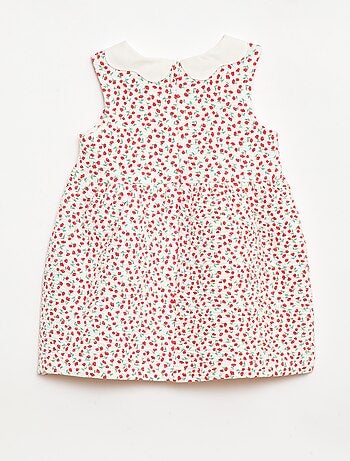 Robe en maille froissée avec col en popeline