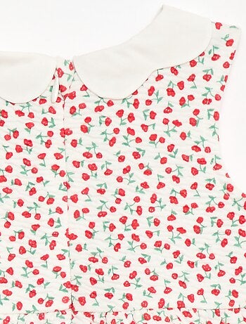 Robe en maille froissée avec col en popeline