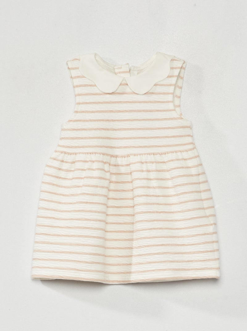 Robe en maille froissée Ecru - Kiabi