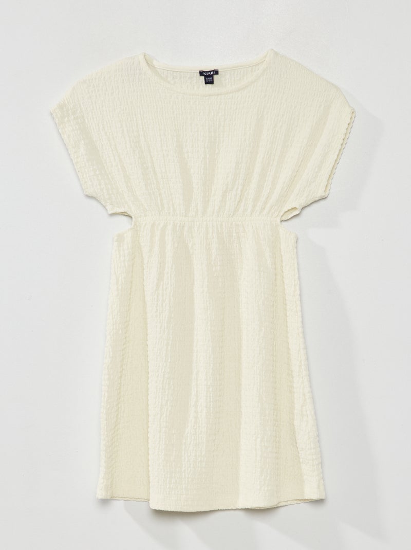 Robe en maille gaufrée Blanc - Kiabi