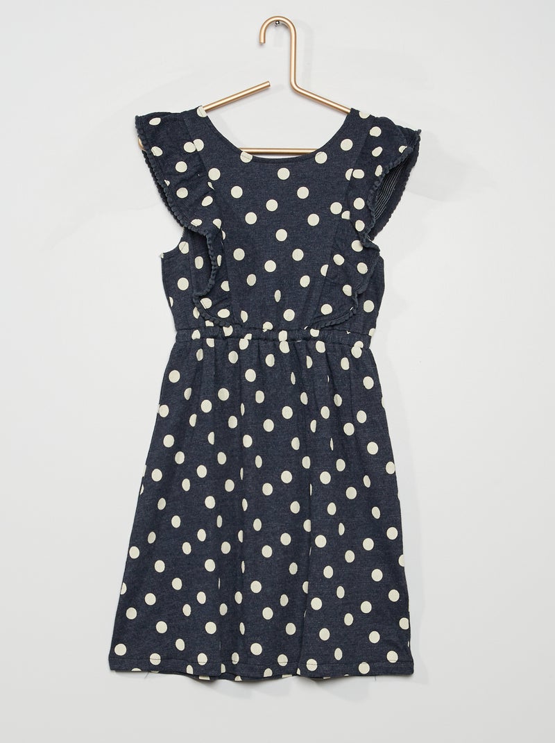 Robe en maille gaufrée bleu - Kiabi