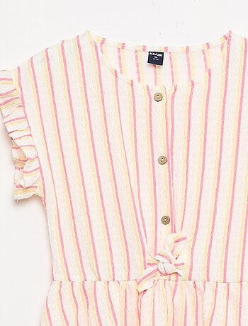 Robe en maille gaufrée boutonnée sur le devant