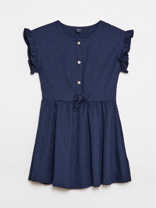 Robe en maille gaufrée boutonnée sur le devant - Kiabi