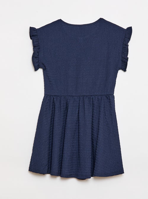 Robe en maille gaufrée boutonnée sur le devant - Kiabi