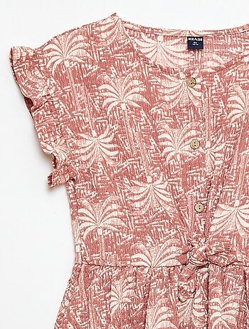 Robe en maille gaufrée boutonnée sur le devant