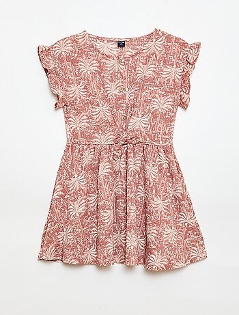 Robe en maille gaufrée boutonnée sur le devant