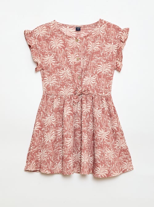 Robe en maille gaufrée boutonnée sur le devant - Kiabi