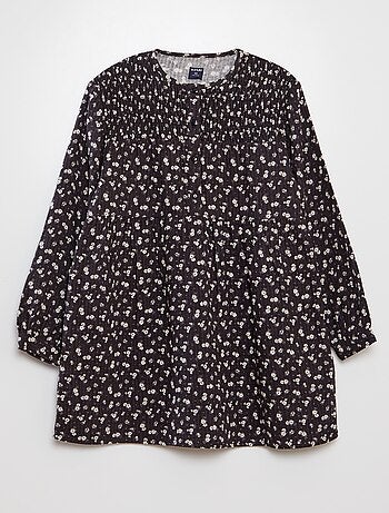 Robe en maille gaufrée fleurie