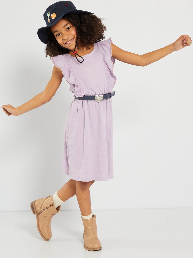 Robe en maille gaufrée mauve clair - Kiabi