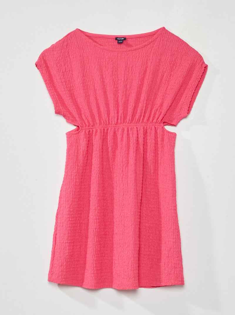 Robe en maille gaufrée Rose - Kiabi