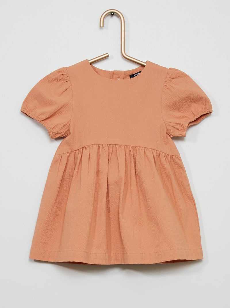 Robe en maille gaufrée rose - Kiabi