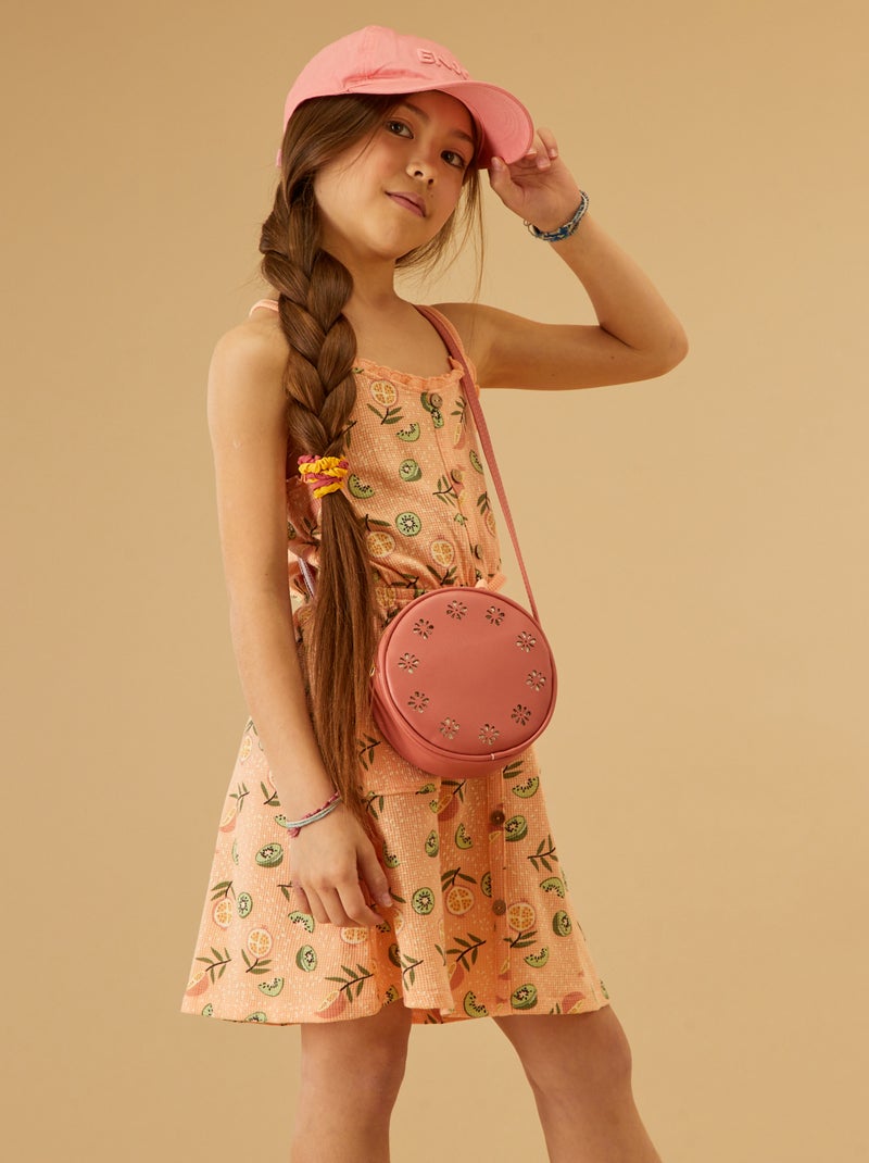 Robe en maille gaufrée Rose - Kiabi