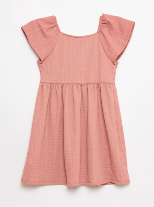 Robe en maille gaufrée uni - Kiabi