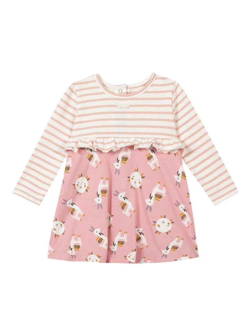 Robe En Maille Imprimée Lama 'miniman' Vieux rose - Kiabi