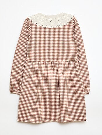 Robe en maille jacquard avec col claudine