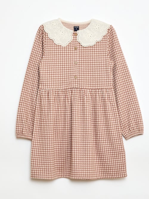 Robe en maille jacquard avec col claudine - Kiabi