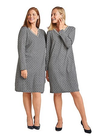 Robe en maille jacquard fantaisie