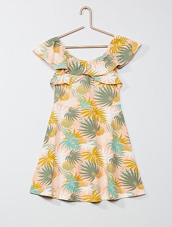 Robe en maille jersey col bardot