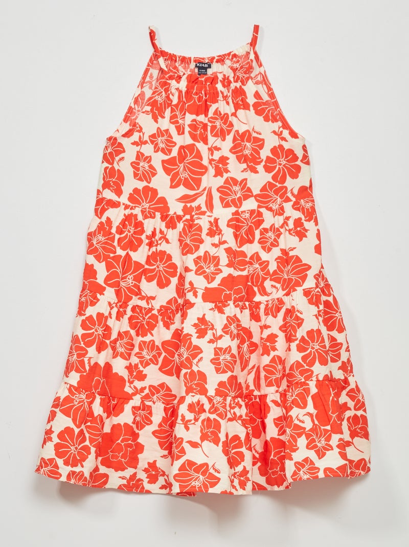 Robe en maille légère à motif ROUGE - Kiabi