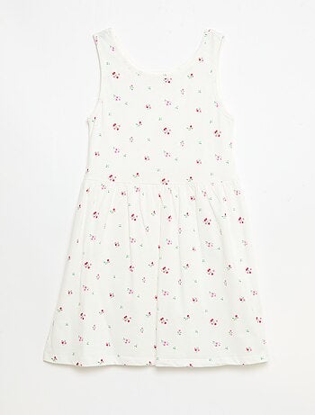 Robe en maille légère fine bretelles all-over en coton