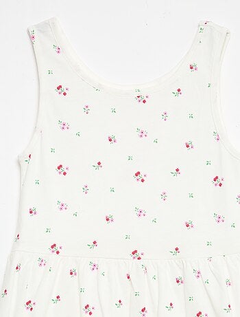 Robe en maille légère fine bretelles all-over en coton