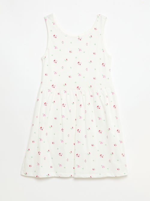 Robe en maille légère fine bretelles all-over en coton - Kiabi
