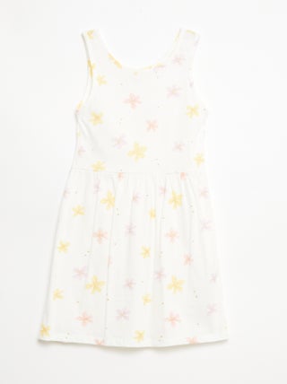 Robe en maille légère fine bretelles all-over en coton