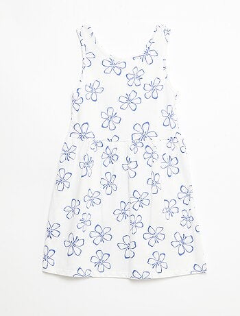 Robe en maille légère fine bretelles all-over en coton