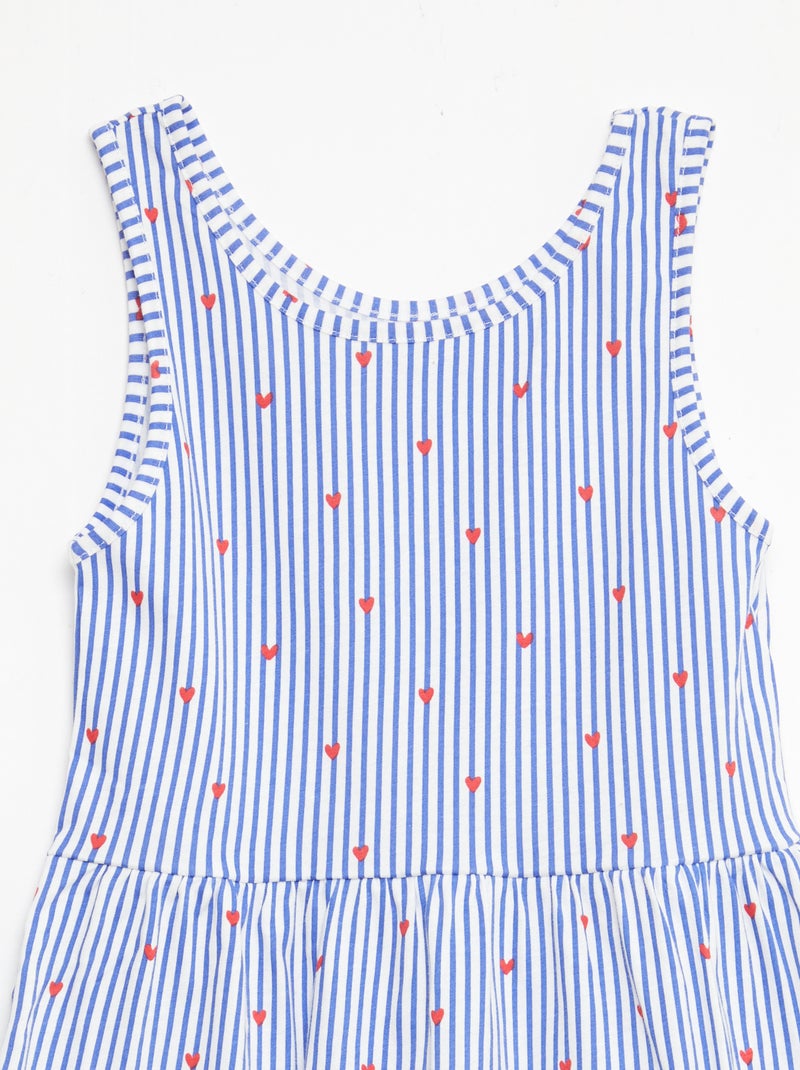 Robe en maille légère fine bretelles all-over en coton Bleu - Kiabi