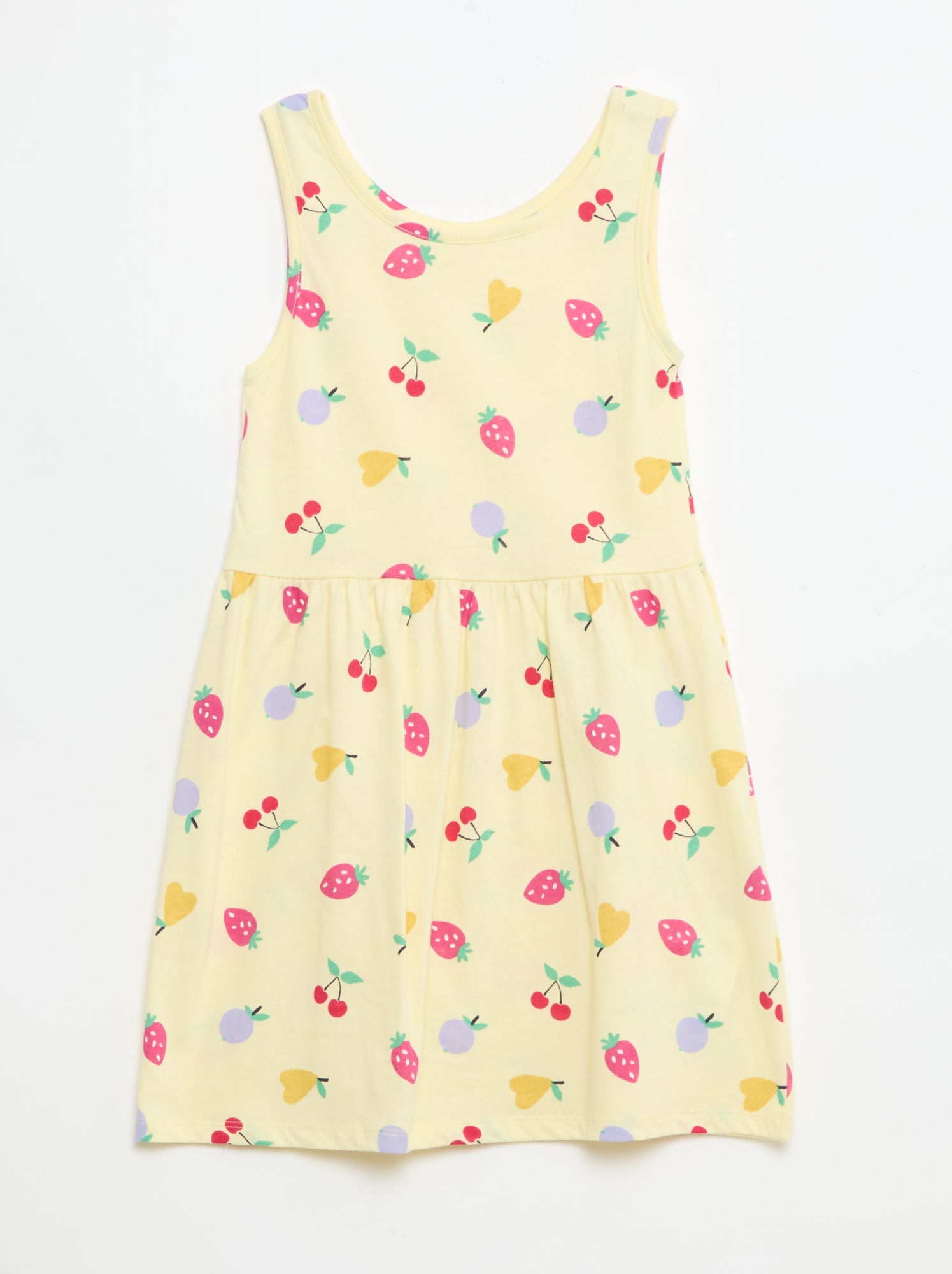 Robe en maille légère fine bretelles all-over en coton