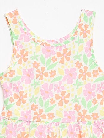 Robe en maille légère fine bretelles all-over en coton