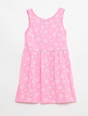 Robe en maille légère fine bretelles all-over en coton