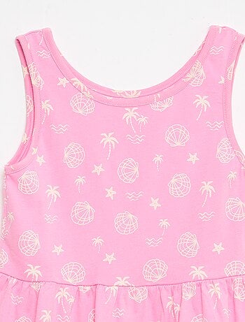 Robe en maille légère fine bretelles all-over en coton