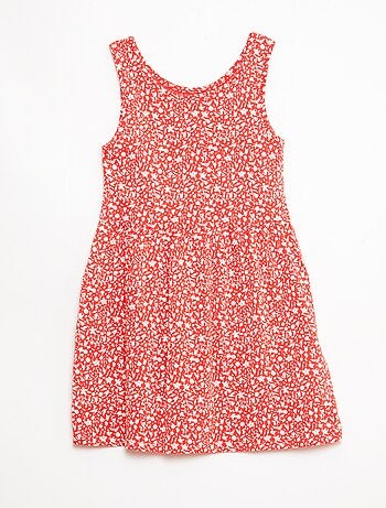 Robe en maille légère fine bretelles all-over en coton