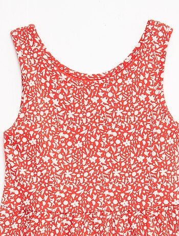 Robe en maille légère fine bretelles all-over en coton