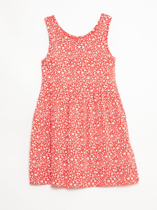 Robe en maille légère fine bretelles all-over en coton - Kiabi