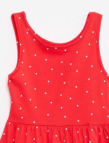 Robe en maille légère fine bretelles all-over en coton