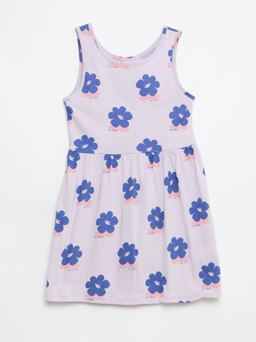 Robe en maille légère fine bretelles all-over en coton - Kiabi