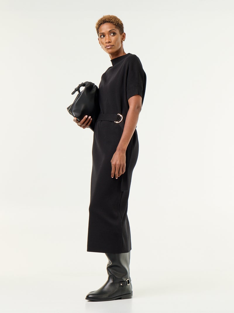 Robe en maille lourde Noir - Kiabi