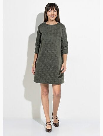 Robe en maille manches 3/4 motif origami - Afibel