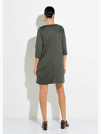 Robe en maille manches 3/4 motif origami - Afibel