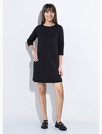 Robe en maille manches 3/4 motif origami - Afibel