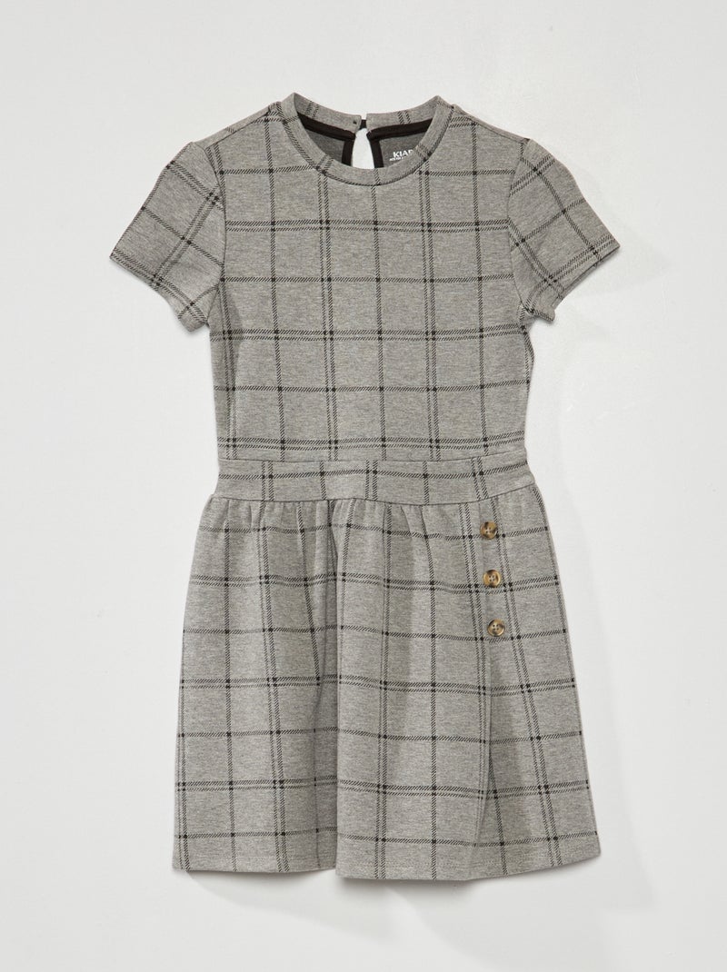 Robe en maille milano à 'rayures' Gris - Kiabi