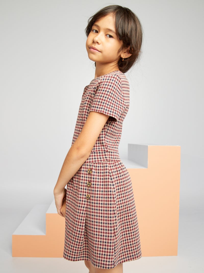 Robe en maille milano à 'rayures' Rouge - Kiabi